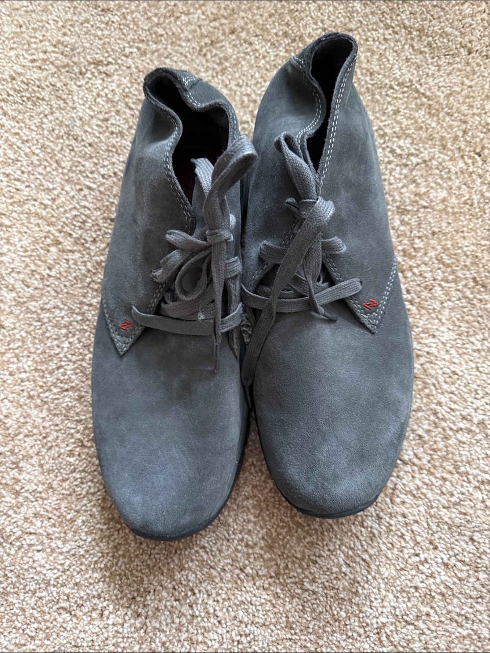 Eddie Bauer Men’s Dark Grey High-Top Shoes with orange Accents